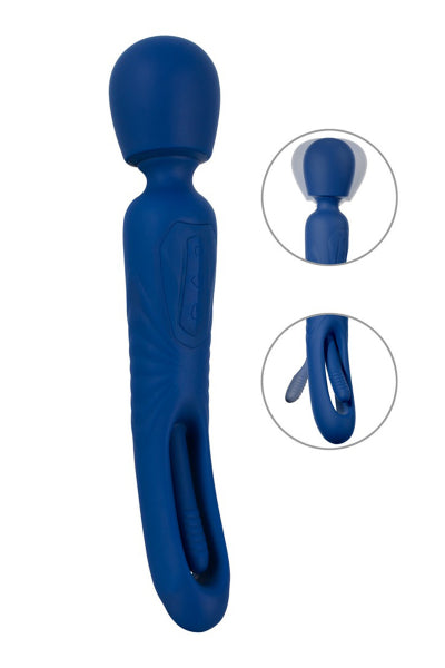 Vibro Wand réversible avec langue vibrante