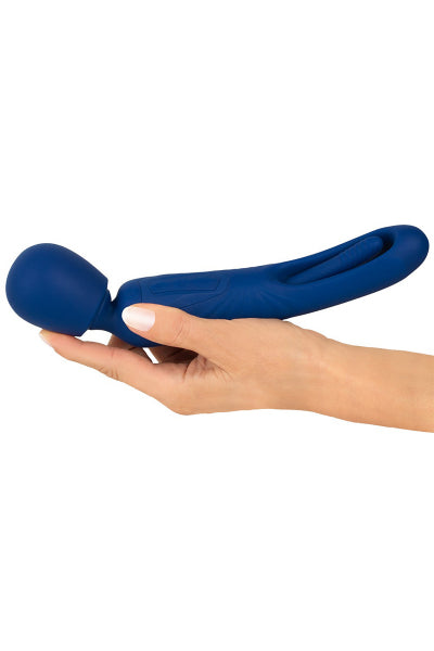 Vibro Wand réversible avec langue vibrante